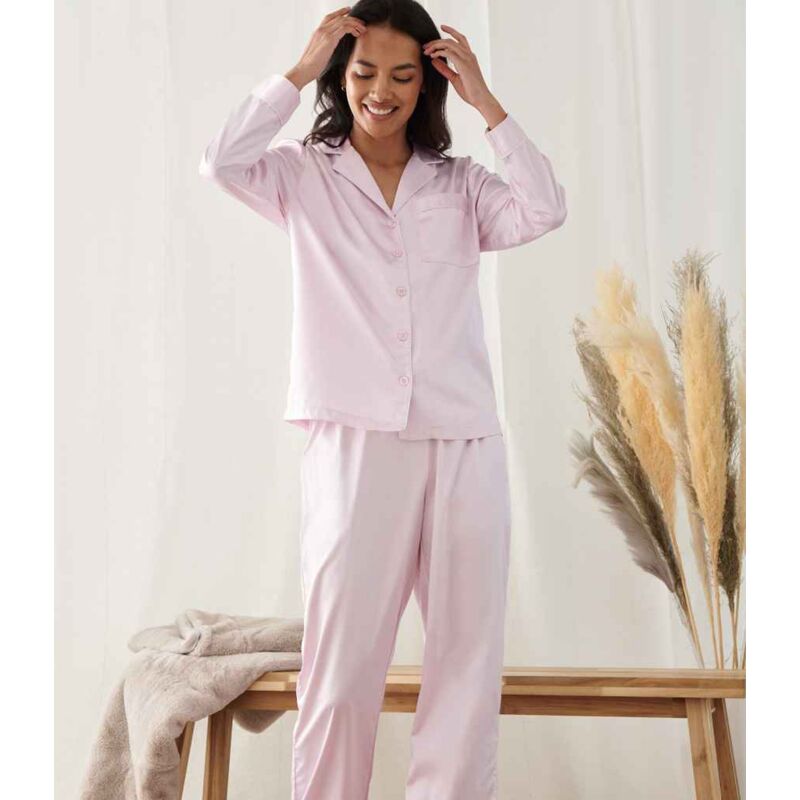 Towel City Ladies Satin Long PJ's Thumbnail